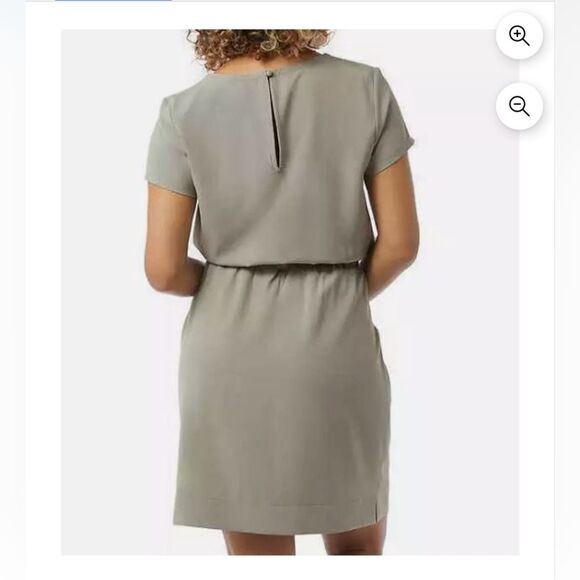 32⁰ Cool Twill Dress Sage Green T-Shirt Dress Pockets Casual Sporty Comfy Medium - Picture 2 of 15